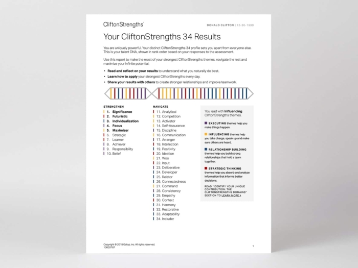 Clifton Strengths 34 Assessment and Report - Image 2